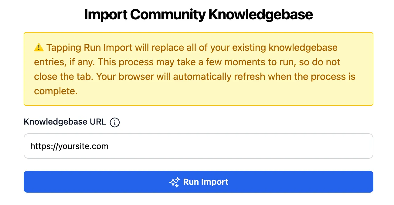 Import Knowledgebase