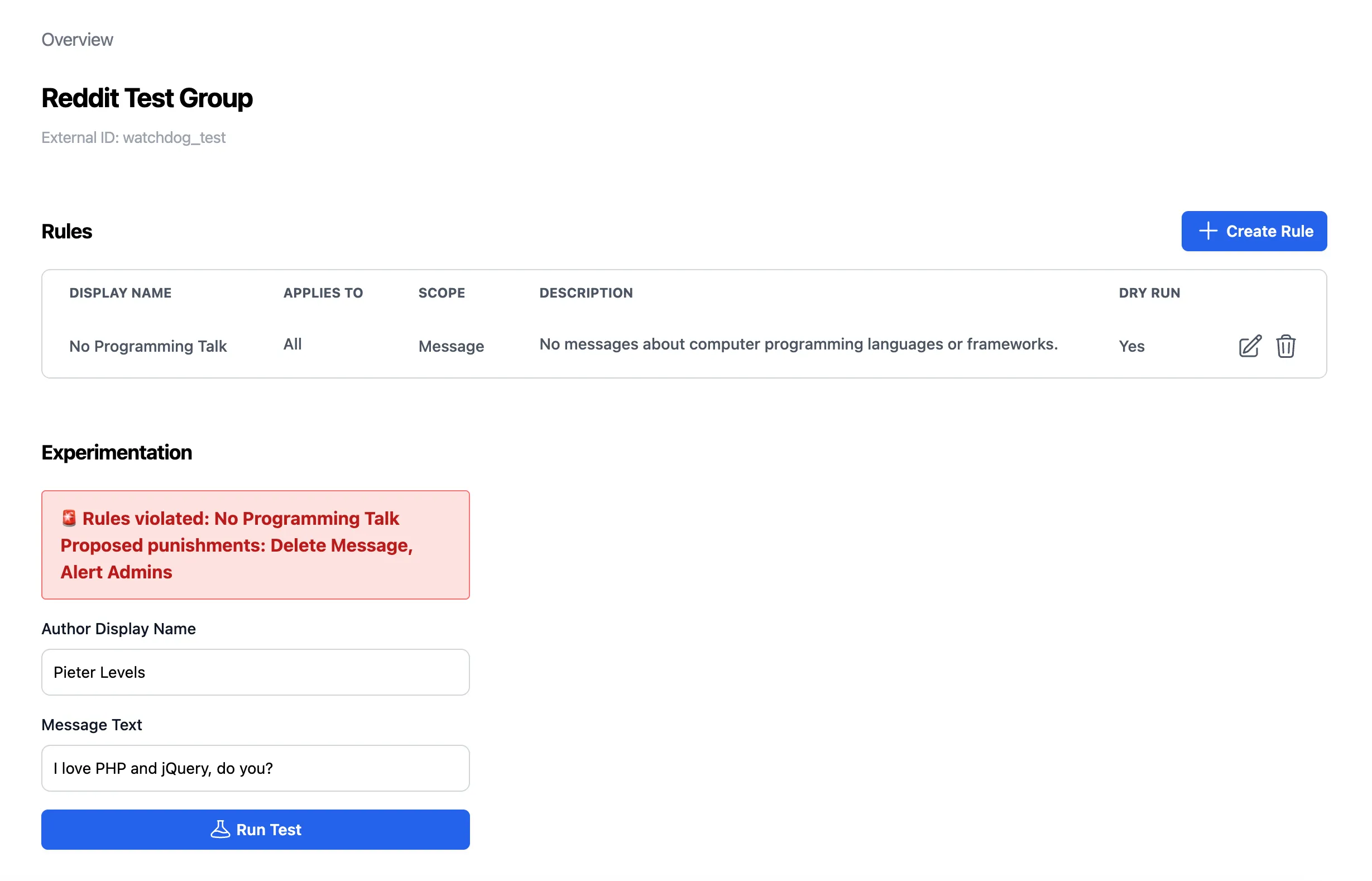 Admin Dashboard Rules