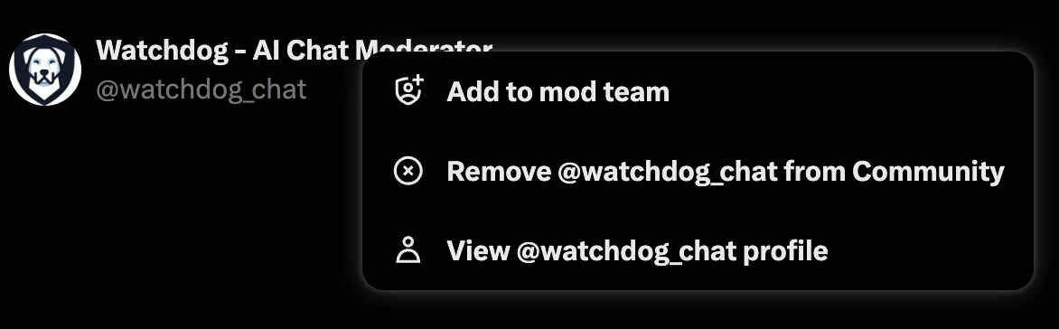 Add Watchdog to your X (Twitter) community